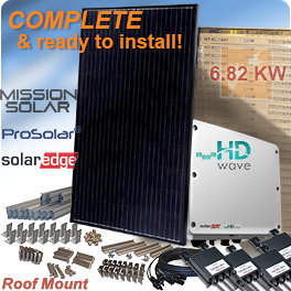 6.82 KW Mission Solar MSE310SQ8T太阳能系统套件