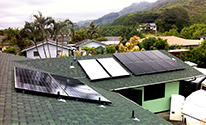 4400 DC watt Sanyo HIP-N220A01 Roof Mounted Solar System installed in Hawaii by JAM Electrical, INC.