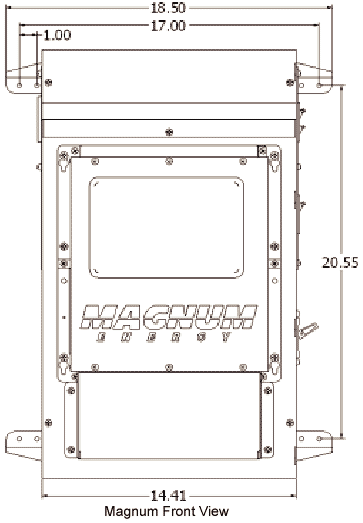 Magnum E-Panel Front Dimensions Magnum E-Panel前尺寸