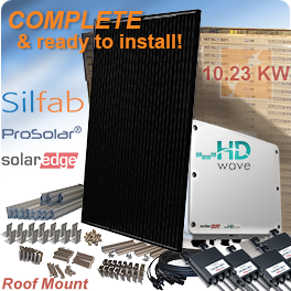 10.23千瓦Silfab SLA-M 310全黑的太阳能电池板系统