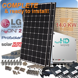 14kW NeON 2 LG350N1C-V5太阳能电池板系统