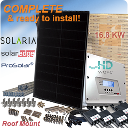 16.8 KW Solaria PowerXT 350R-PD太阳能电池板系统