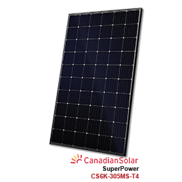305W加拿大太阳能CS6K-305MS-T4超级PERC太阳能电池板
