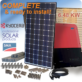 京瓷KU270-6MCA低价DIY太阳能系统- 6.48千瓦-批发价格
