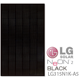 LG LG315N1K-A5 315瓦霓虹灯2黑色太阳能电池板-低价