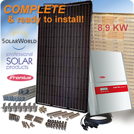 8.9 KW Sunmodule Protect SW 270 Mono黑色太阳能电池板系统