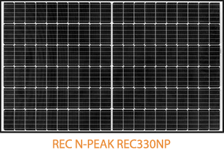 REC N-Peak REC330NP太阳能电池板系统