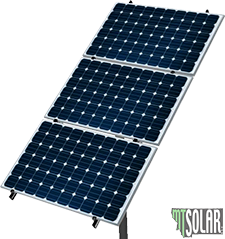3个太阳能电池板的顶部极点安装