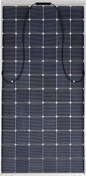 LG NeON 2 72电池太阳能电池板后视图与MC4电缆
