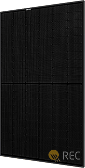 REC阿尔法黑色太阳能电池板侧视图
