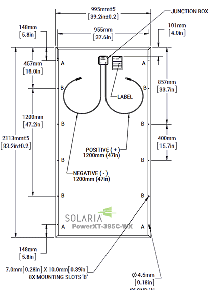 Solaria PowerXT-395C太阳能电池板评估