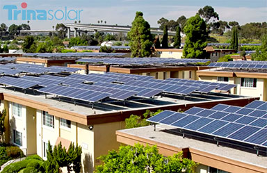 平屋顶Trina太阳能电池板系统