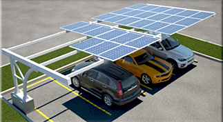 车库安装的太阳能系统