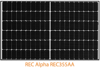 用于系统的REC355AA太阳能电池板