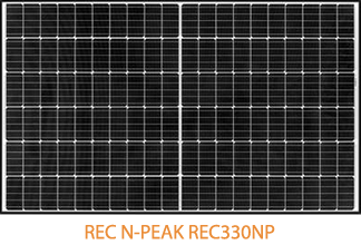 REC N-Peak系统用REC330NP太阳能电池板