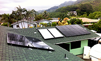 4400直流瓦三洋HIP-N220A01屋顶安装太阳能系统由JAM电气公司在夏威夷安装。